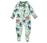 Pijama de una pieza con pies HonestBaby Baby Celebration Sleep & Play, 100 % algod n org nico, dise o de dinosaurios y atletas.