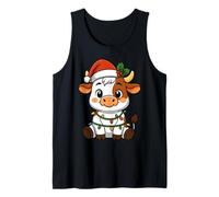 Pijama de Vaca con Luces de árbol de Navidad para niñas y niños Camiseta sin Mangas