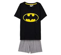 Pijama de Verano de Batman para Niño - Color Negro y Gris - Talla 8 Años - Pijama Corto Fabricado en Algodón 100% - Logo Estampado - Producto Original Diseñado en España
