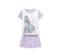 Pijama de Verano de Elsa para Niña - Color Blanco y Lila - Talla 3 Años - Pijama Corto Fabricado en Algodón 100% - Estampado de Elsa con Frase - Producto Original Diseñado en España