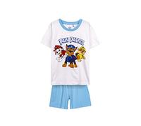 Pijama de Verano de La Patrulla Canina para Niño - Color Blanco y Celeste - Talla 6 Años - Pijama Corto Fabricado en Algodón 100% - Producto Original Diseñado en España
