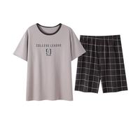 Pijama de verano de manga corta para hombre 2026, para el tiempo libre, se puede llevar fuera del hogar, caqui, XL