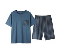 Pijama de verano de manga corta para hombre 2026, para el tiempo libre, se puede llevar fuera del hogar, verde, 3XL