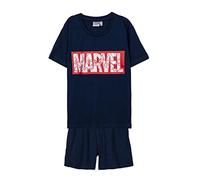 Pijama de Verano de Marvel para Niño - Color Azul y Rojo - Talla 8 Años - Pijama Corto Fabricado en Algodón 100% - Estampado de Marvel - Producto Original Diseñado en España