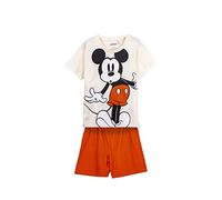 Pijama de Verano de Mickey Mouse para Niño - Color Blanco y Rojo - Talla 4 Años - Pijama Corto Fabricado en Algodón 100% - Estampado de Mickey Mouse - Producto Original Diseñado en España