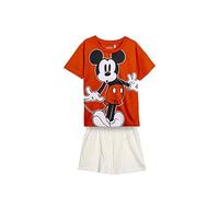 Pijama de Verano de Mickey Mouse para Niño - Color Rojo y Blanco - Talla 4 Años - Pijama Corto Fabricado en Algodón 100% - Estampado de Mickey Mouse - Producto Original Diseñado en España