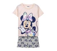 Pijama de Verano de Minnie Mouse para Niña - Color Amarillo y Gris - Talla 4 Años - Pijama Corto Fabricado en Algodón 100% - Producto Original Diseñado en España