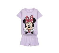 Pijama de Verano de Minnie Mouse para Niña - Color Lila - Talla 4 Años - Pijama Corto Fabricado en Algodón 100% - Estampado de Minnie Mouse - Producto Original Diseñado en España