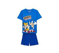 Pijama de Verano de Sonic para Niño - Color Azul - Talla 10 Años - Pijama Corto Fabricado en Algodón 100% - Estampado de Sonic - Producto Original Diseñado en España