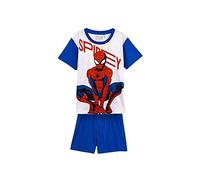 Pijama de Verano de Spiderman para Niño - Color Azul y Blanco - Talla 7 Años - Pijama Corto Fabricado en Algodón 100% - Producto Original Diseñado en España