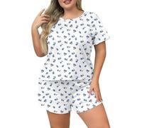 Pijama De Verano para Mujer-Conjunto De Pijama De Mujer De Talla Grande con Camiseta Y Pantalones Cortos De Verano, Ropa De Casa Informal De Talla Grande Regalos Una Hermana