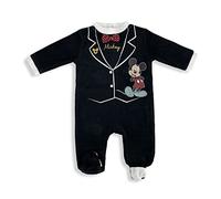 Pijama Disney de Mickey Mouse de terciopelo para bebé 4825, Negro , 24 Meses