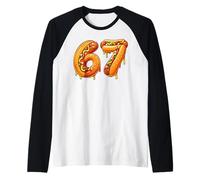 Pijama Divertido de 67 Six Seven Meme para niños y niños Camiseta Manga Raglan