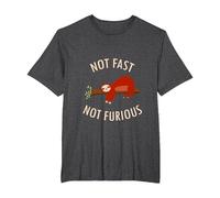 Pijama Divertido de Camping con Texto en inglés «Not Fast Not Furious Sloth» Camiseta, Hombre Tallas Grandes, Jaspeado Oscuro, 3X Alto