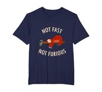Pijama Divertido de Camping con Texto en inglés «Not Fast Not Furious Sloth» Camiseta, Hombre Tallas Grandes, Azul Marino, 2X Alto