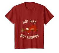 Pijama Divertido de Camping con Texto en inglés «Not Fast Not Furious Sloth» Camiseta, Niños, Arándano, 8 años