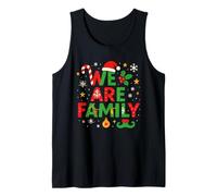 Pijama Divertido de Navidad 2025 con Texto en inglés We Are Family Christmas Camiseta sin Mangas