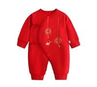 Pijama Entero Niña 5 Años - Recién Nacido Bebé Niña Niño Calendario Año Nuevo Chino Ki Tang Traje Rojo Manga Larga Trajes (Red 1-3 Months)