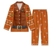 Pijama Estampado para Hombre, Suave, de Seda de Leche cepillada, Manga larg | Pantalon De Terno Verde Burdeos Novios Maillot Informales Cuadrados Formal Kimono Un Encaje Antiguos