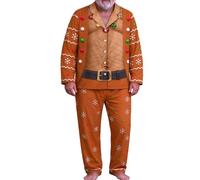 Pijama Estampado para Hombre, Suave, de Seda de Leche cepillada, Manga larg | Pantalon De Terno Verde Burdeos Novios Maillot Informales Cuadrados Formal Kimono Un Encaje Antiguos