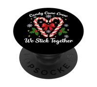 Pijama Familiar a Juego con bastón de Caramelo y Cuello Redondo We Stick Together PopSockets PopGrip Adhesivo