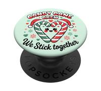 Pijama Familiar a Juego con bastón de Caramelo y Cuello Redondo We Stick Together PopSockets PopGrip Adhesivo