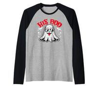 Pijama Fantasma a Juego de Halloween para Parejas Her Boo y His Boo Camiseta Manga Raglan