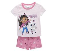 Pijama Gabby's Dollhouse para Niñas | Conjunto de Pijama con Camiseta y Pantalón Corto | Pijama Completo Suave para Niñas (FR/ES, Edad, 6 años, Regular, Gabby's Dollhouse - Rosa)