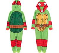 Pijama infantil de las Tortugas Ninja Mutantes Adolescentes para niño, pijama polar todo en uno de Rafael con espalda estampada y Ninja rojo