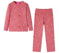vidaXL Pijama Infantil de Manga Larga Estampado Unicornios con Alas Ropa Rosa 104