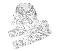 Pijama infantil genérico garabatos seda imitación DIY a mano dibujada conjunto ropa de hogar nuevo modelo traje cómodo (White-ba, 9-10 años)