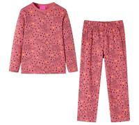 vidaXL Pijama Infantil Manga Larga Estampado Leopardos Ropa de Niños Rosa Viejo 116