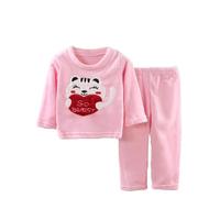 Pijama Infantil para Niño y Niña 0-14 Años Invierno Cálido Camiseta de Manga Larga con Dibujo de Animales Conjunto de Pijama de Forro Polar Parte Superior Pantalón Suave Conjunto de 2 Piezas Elegante