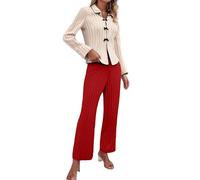 Pijama largo de algodón para mujer, conjunto de pijama cómodo, ropa de salón de dos piezas, manga larga, pijama, pantalones, parte superior, lounge, cuello redondo, ropa de dormir para todas las