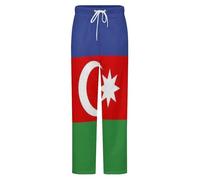 Pijama Largo De Franela Para Mujer Y Hombre Ropa De Estar Por Casa Cálida Con Estampado De La Bandera De La República De Azerbaiyán Suave Y Acogedor Talla 5Xl