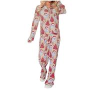 Pijama largo para mujer, conjunto de pijama personalizado con estampado de Papá Noel, ropa de dormir de 2 piezas, camisón de manga larga y pantalones de pijama, ropa de salón suave, cómodo y suave