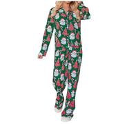 Pijama largo para mujer, conjunto de pijama personalizado con estampado de Papá Noel, ropa de dormir de 2 piezas, camisón de manga larga y pantalones de pijama, ropa de salón suave, cómodo y suave