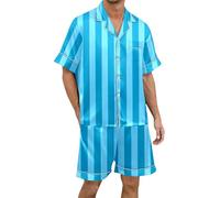 Pijama Ligero con Estampado Sutil Y Botones, Tela Fresca Corte Relajado, Ropa De Hogar Minimalista, Ideal para Descanso Tranquilo En El Domicilio