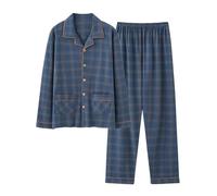 Pijama Ligero de Manga Larga a Cuadros para Estar en casa cómodo y para Relajarse Conjunto de Dormir versátil para Uso Diario en Todas Las Estaciones Frescura Que Alegra Tus Noches de Verano