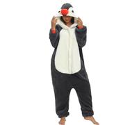 Pijama Mameluco Animal Adulto Unisex Traje Onesie Sleepwear Con Capucha Loungewear Cálido Suave Para Fiesta Noche, Mono, M