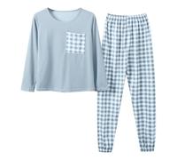 Pijama Mujer Talla Grande Conjunto De Pijama De Dos Piezas Lounge | Conjuntos de acogedores, ropa de estar por casa con dibujos animados manga larga, conjuntos cómodos