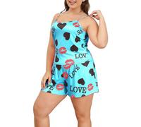 Pijama Mujer Talla Grande Conjunto de Pijama Informal de Talla Grande para Mujer, Top Camisola con Cuello y Pantalones con Cintura elástica, Conjunto de Pijamas Mujer Primavera Pijama (Blue, XXXL)
