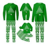 Pijama Navidad Familia Conjunto Pijama Familiar a Juego Pijamas Padres Mamá Niños Bebe Cómodo Sudadera Chándal Suéter 2 Piezas Pantalón Raya y Top de Manga Larga papá Pijamas Navidad Familia 03