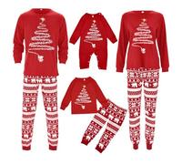 Pijama Navidad Familia Conjunto Pijama Familiar a Juego Pijamas Padres Mamá Niños Bebe Cómodo Sudadera Chándal Suéter 2 Piezas Pantalón Raya y Top de Manga Larga papá Pijamas Navidad Familia 03