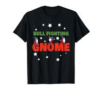 Pijama navideño Divertido de The Bull Fighting Gnomo - Bull Camiseta gráfica económica, Hombre, Negro, XL