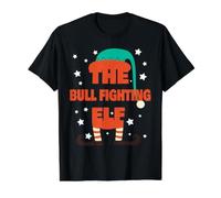Pijama navideño The Bull Fighting Elf - Bull Fighting Camiseta gráfica económica, Hombre, Negro, S