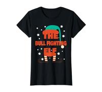 Pijama navideño The Bull Fighting Elf - Bull Fighting Camiseta gráfica económica, Mujer, Negro, XL