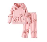 Pijama Niña, Pijamas Navideños, Conjunto de Manga Larga para Niños Diario Elegante Loungewear Hogar Elástico Cómodo para 2-10A