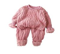 Pijama Niño Invierno, Conjunto De Pijama De Franela para Niños, Conjunto De Pijamas De Invierno Cálido De Manga Larga De Forro Polar De Dos Piezas, Ropa De Dormir De Inviernos Cómoda