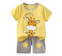 Pijama Niños Suave Verano,Conjunto de Dos Piezas Conjunto Pijamas para bebés y pequeños Manga Corta Pantalones Cortos Primavera, Verano Clásicos Lounwear 2 a 11 años